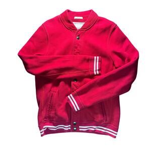 Abercrombie & Fitch Jacket Varsity Style Muscle Fit Button Up Red Men’s Medium